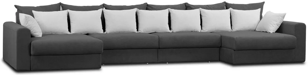 Модульный угловой диван Модена-8 Плюш Графит