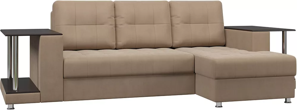 Угловой диван-кровать Атланта Дабл Плюш Сахара