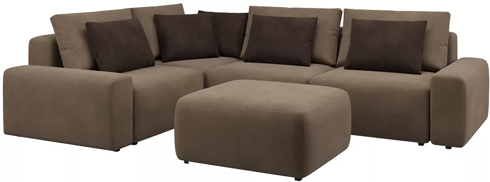 Угловой диван-кровать Гунер-1 Плюш Хазел