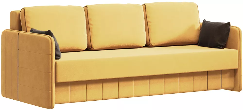 Двухместный диван еврокнижка Некст (Слим) Плюш Мастард