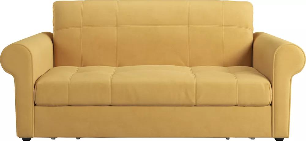 Выкатной диван с ортопедическим матрасом Гамбург (Загреб) Плюш Мастард