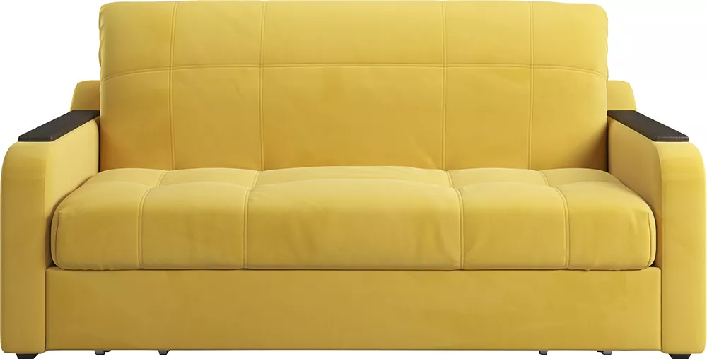 Выкатной диван с ортопедическим матрасом Наполи Плюш Еллоу
