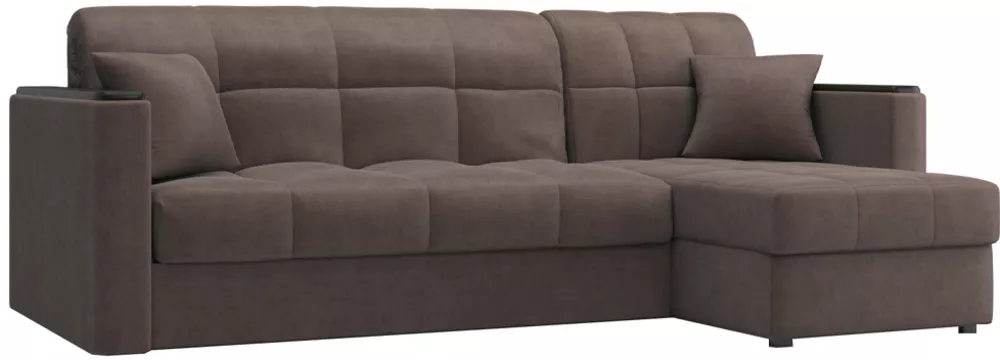 Угловой диван-кровать Неаполь Плюш Браун