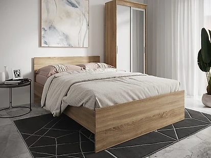Кровать в современном стиле Николь Сонома-140 с матрасом