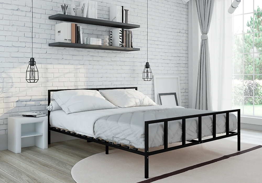 кровать в стиле минимализм Остин Блэк 160х200