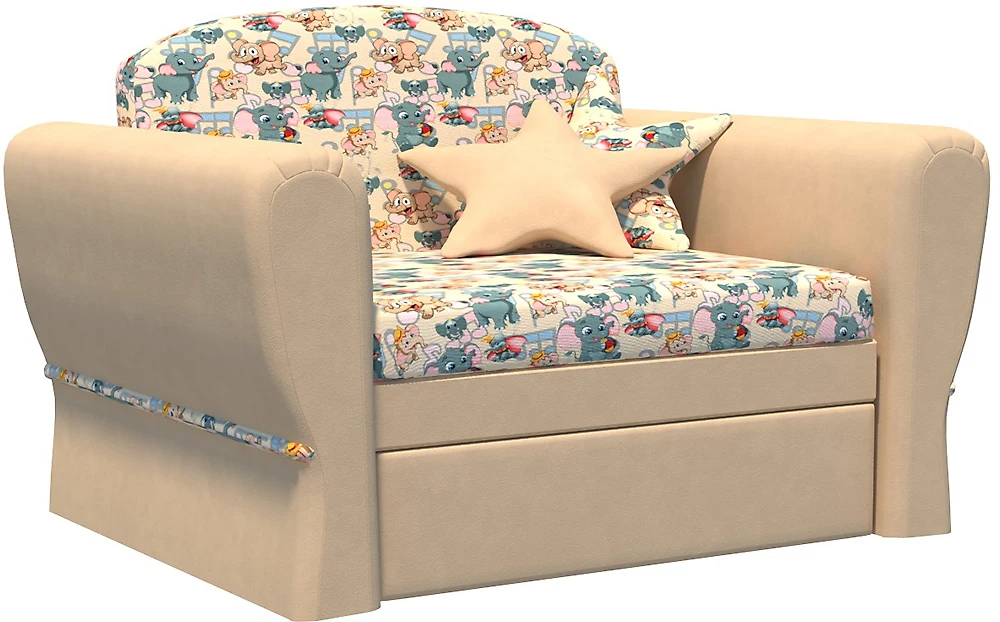 Детский диван для девочек Мини Слоники Беж