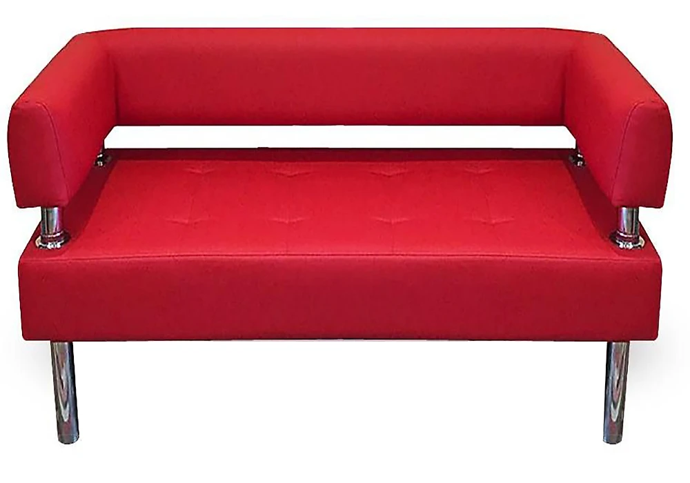 Прямой офисный диван Бизнес 100х80 Красный