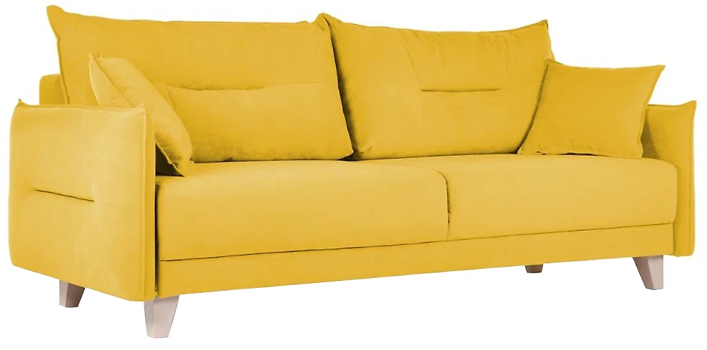Жёлтый прямой диван Вэлс трехместный Дизайн 3