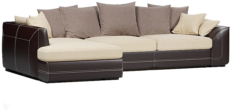 Угловой диван с большим спальным местом Калифорния Браун