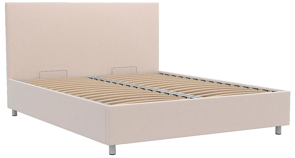 Двуспальная кровать с подъемным механизмом Белла 160х200 с бельевым ящиком Плюш Милк