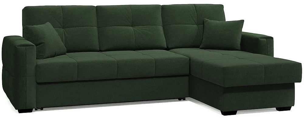 Угловой диван с ящиком для белья Клэр Плюш Свамп