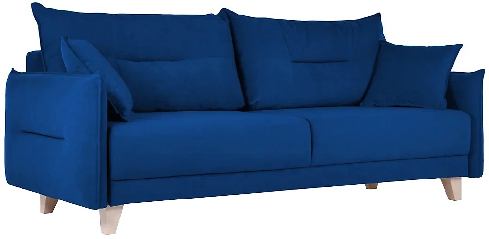 Синий диван еврокнижка Вэлс трехместный Дизайн 4