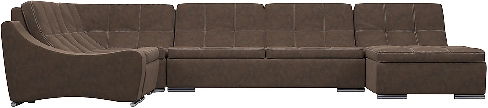 Угловой диван с механизмом пума Монреаль-3 Замша Brown