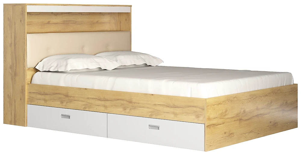Кровать со спинкой Виктория-3-140 Дизайн-1