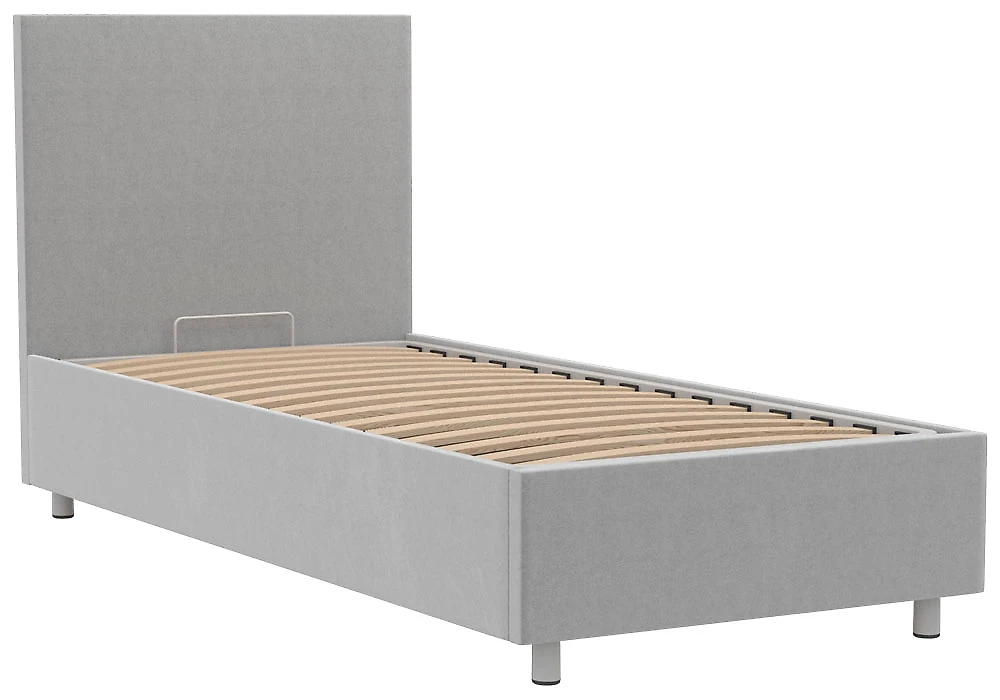 большая двуспальная кровать Белла 90х200 с бельевым ящиком Плюш Грей