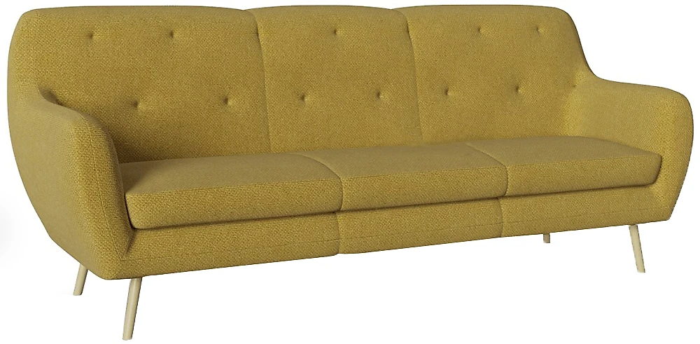 Прямой диван на ножках Бенито Плюш Мастард