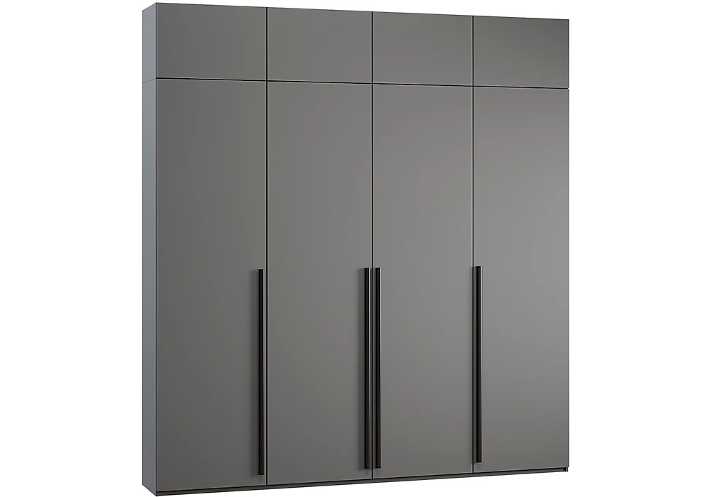 Шкаф серого цвета  Лорэна-4.1 с антресолью Дизайн-2