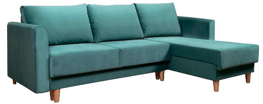 Угловой диван из велюра Юстин 2 Дизайн 3