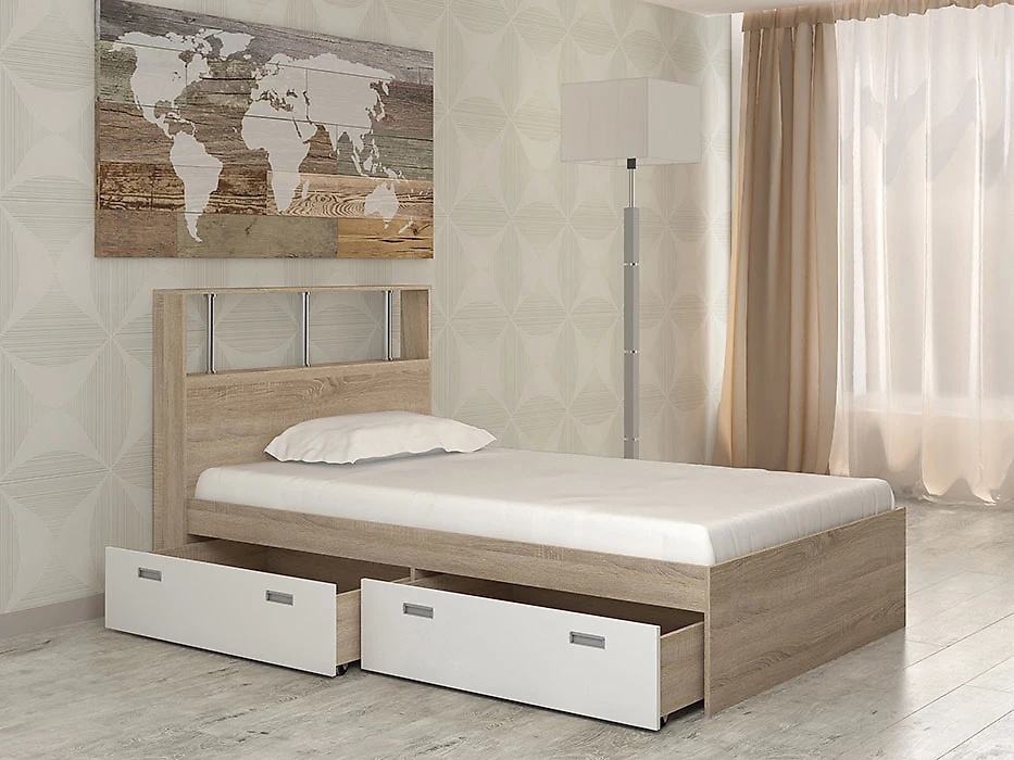 Односпальная кровать Бриз-6 (120) Дизайн-3