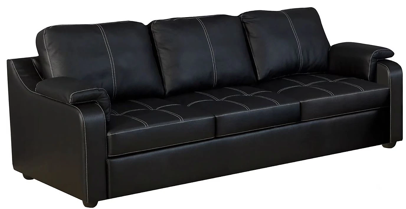 Чёрный диван Берета Дизайн 6 кожаный