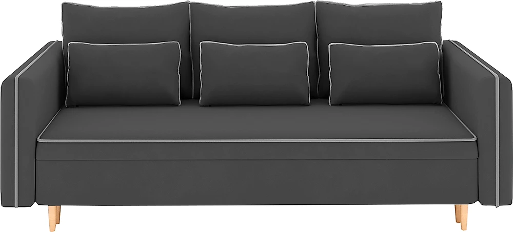 Чёрный диван Рон Плюш Дизайн-8