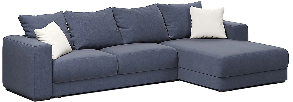 Угловой диван с независимым пружинным блоком Ланкастер Блю