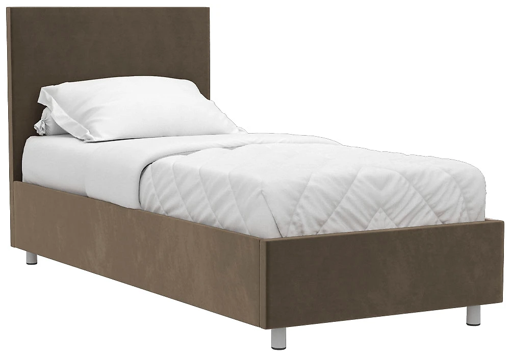 Кровать в современном стиле Белла 90х200 с ламелями Плюш Шоколад