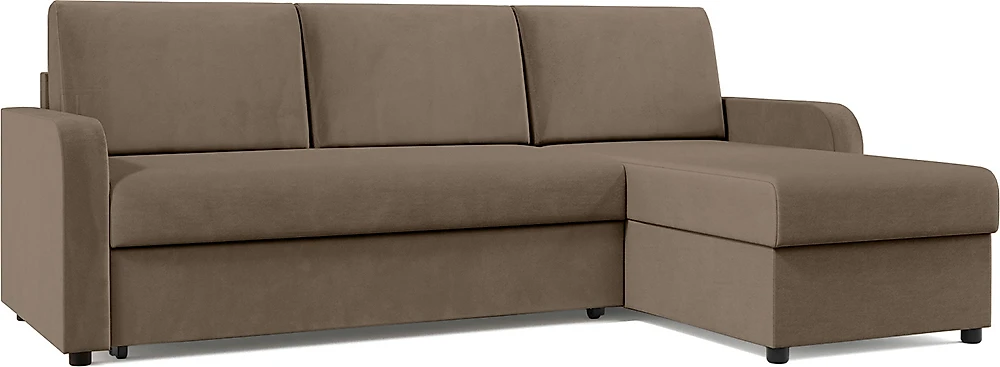 Угловой диван с правым углом Марракеш Плюш Браун