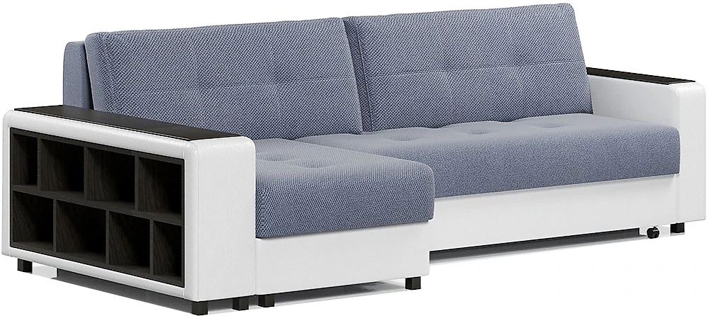 Угловой диван с независимым пружинным блоком Атланта-2 Блю