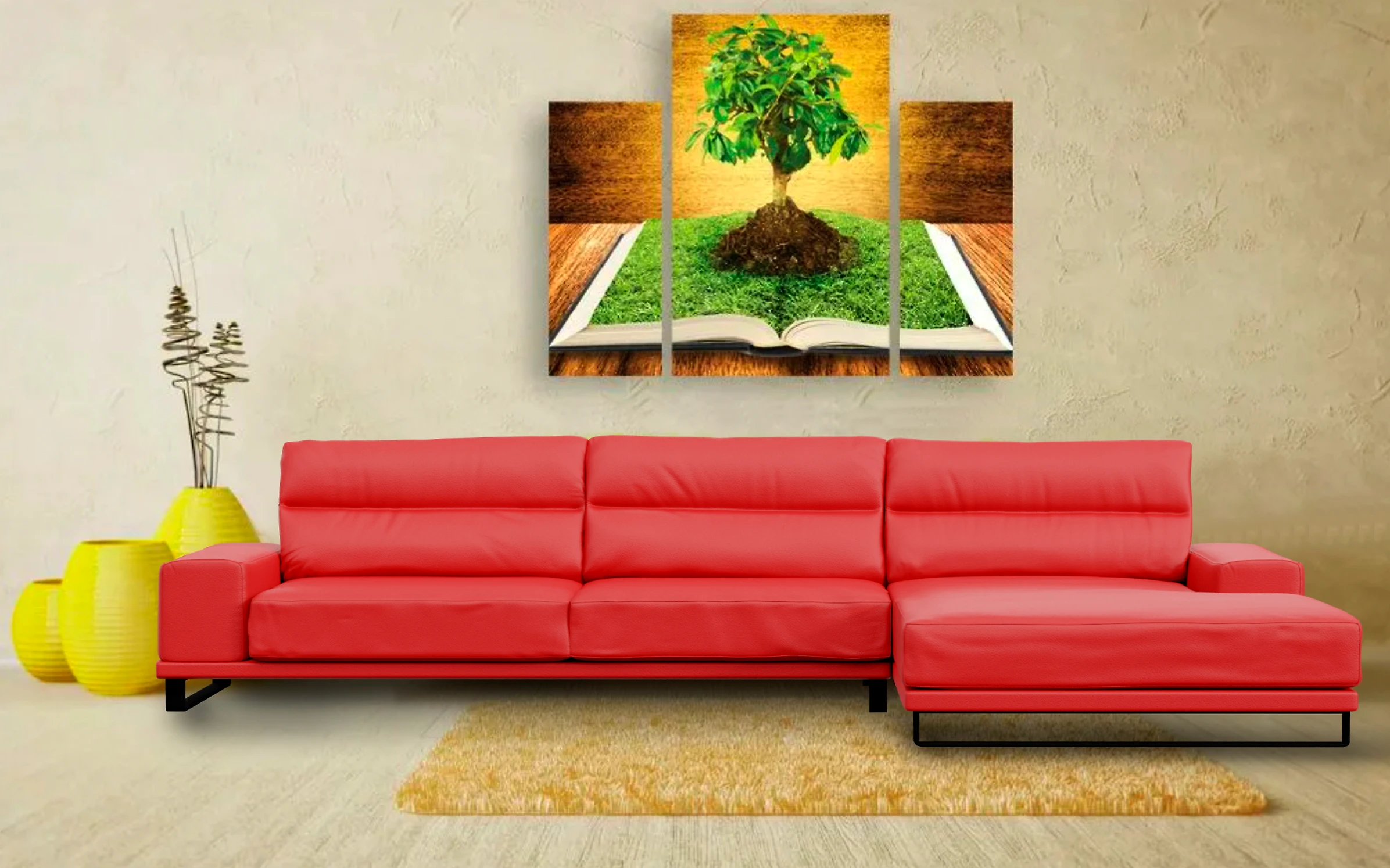 Угловой диван из экокожи кожаный Рипозо Ред