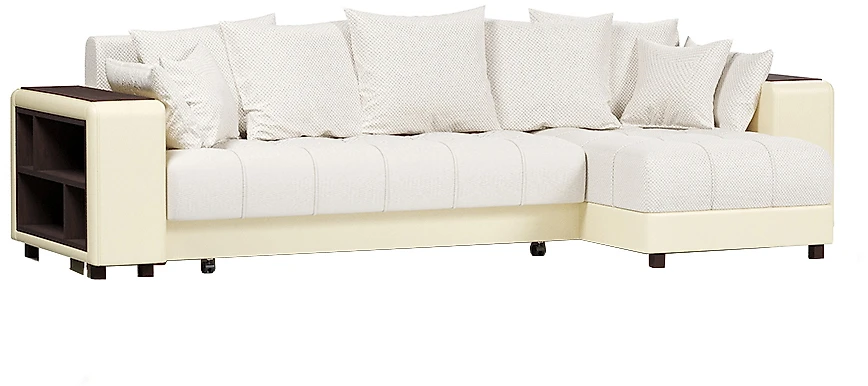 Угловой диван с ящиком для белья Дубай Вайт